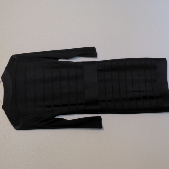french connection black bodycon dress, 3/4  sleeves -size 8 - Picture 5 of 5